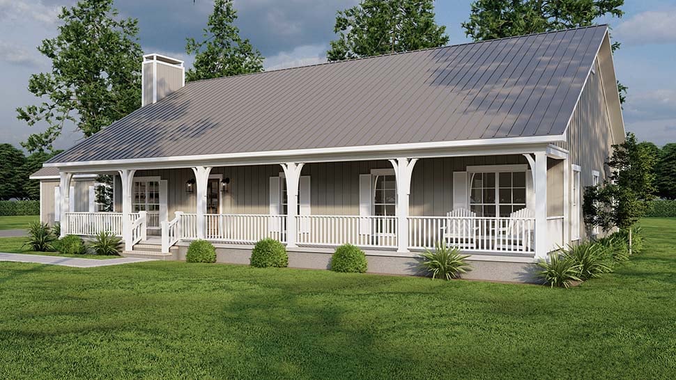 Cottage, Farmhouse, Ranch, Southern, Traditional Plan with 2313 Sq. Ft., 3 Bedrooms, 3 Bathrooms, 3 Car Garage Picture 5