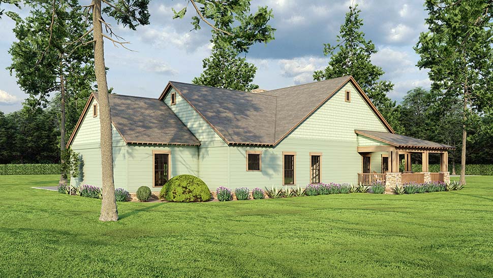 Cabin, Country, Farmhouse, Southern Plan with 1805 Sq. Ft., 2 Bedrooms, 2 Bathrooms, 2 Car Garage Picture 7