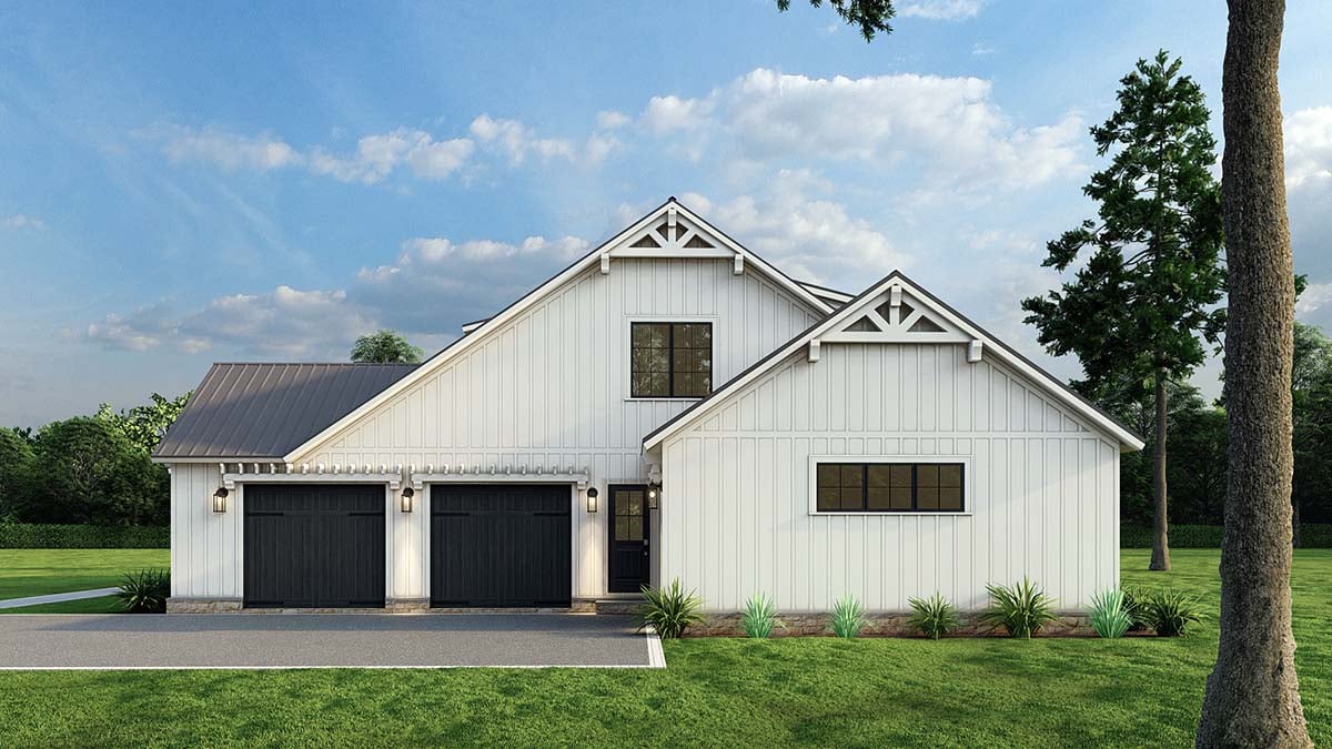 Barndominium, Country, Southern, Traditional Plan with 2679 Sq. Ft., 4 Bedrooms, 4 Bathrooms, 3 Car Garage Picture 2