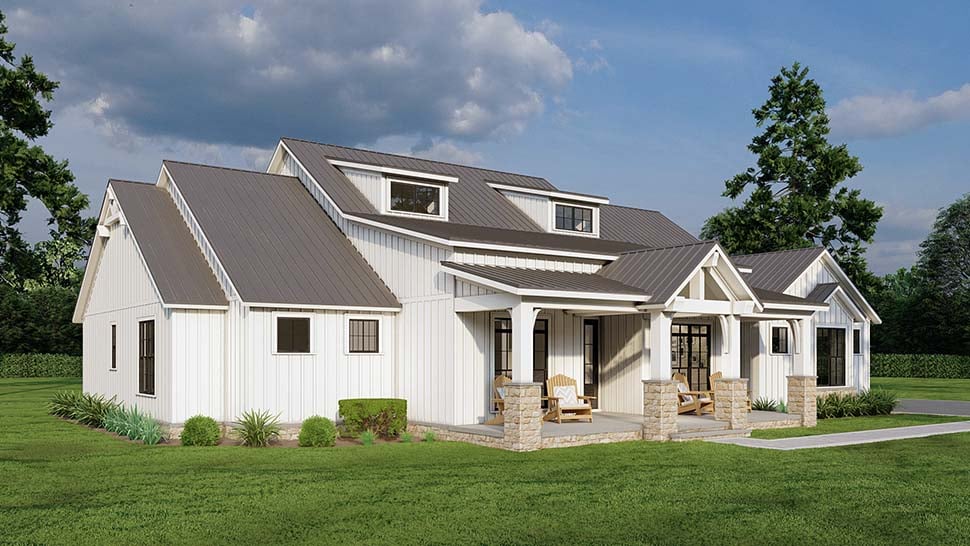 Barndominium, Country, Southern, Traditional Plan with 2679 Sq. Ft., 4 Bedrooms, 4 Bathrooms, 3 Car Garage Picture 5