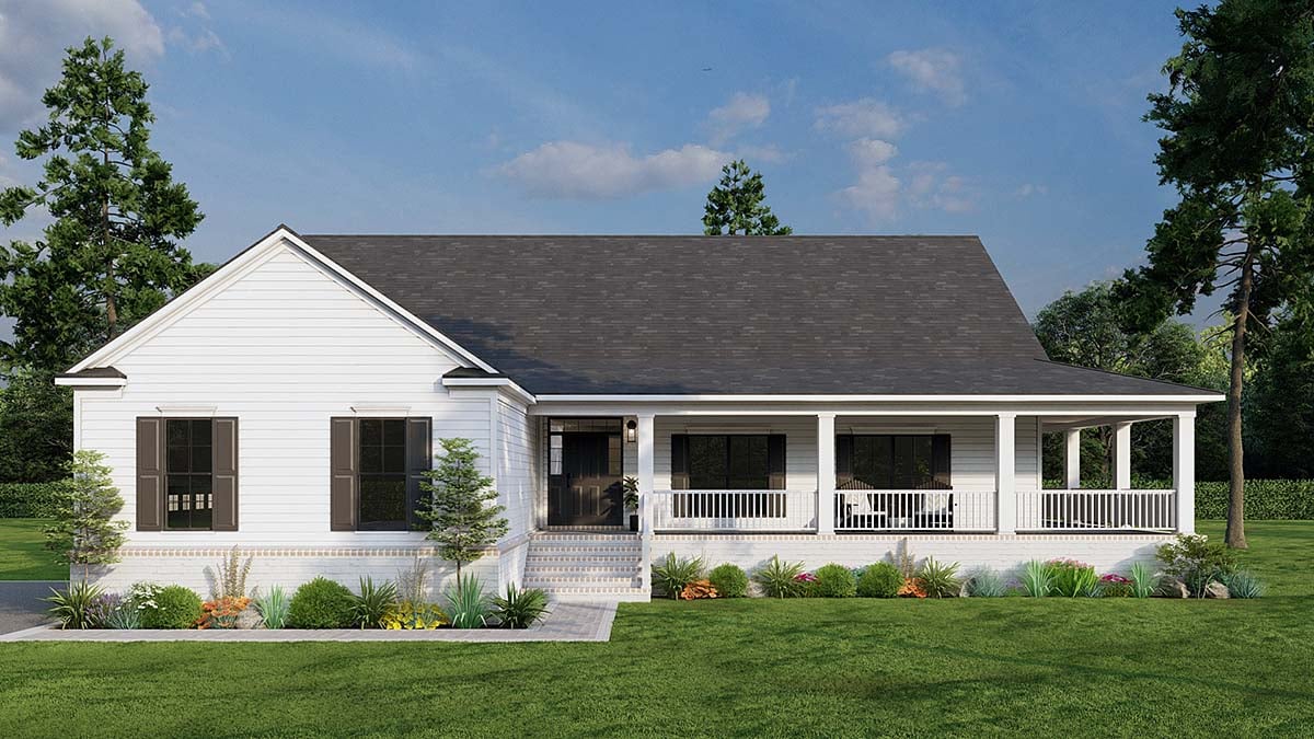 Farmhouse Plan with 2193 Sq. Ft., 3 Bedrooms, 3 Bathrooms, 2 Car Garage Elevation