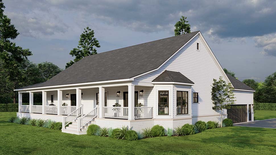 Farmhouse Plan with 2193 Sq. Ft., 3 Bedrooms, 3 Bathrooms, 2 Car Garage Picture 7