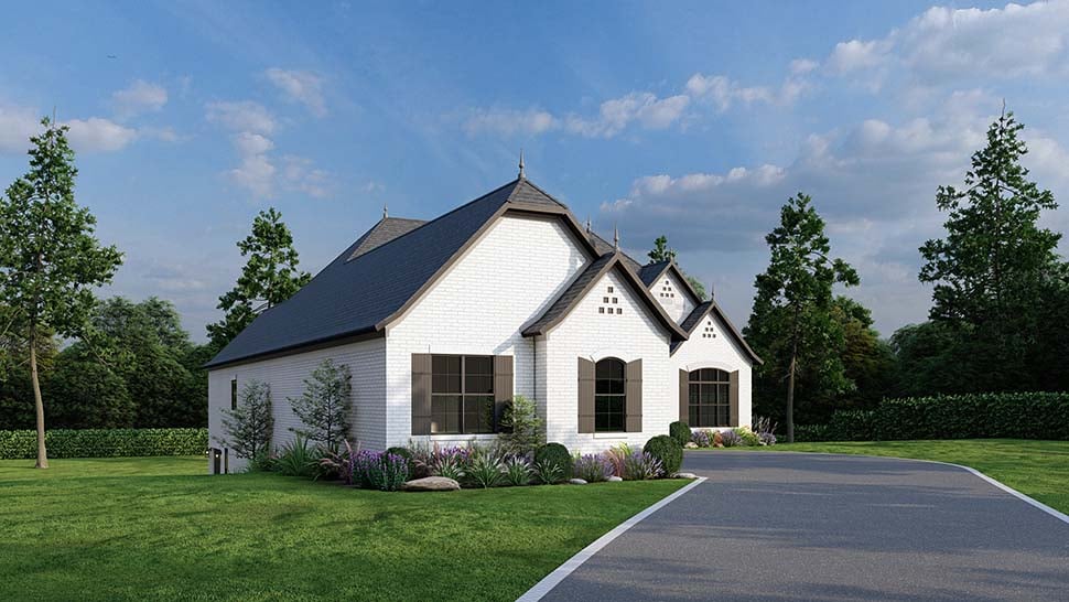 European, French Country, Southern, Traditional Plan with 4035 Sq. Ft., 4 Bedrooms, 4 Bathrooms, 3 Car Garage Picture 5