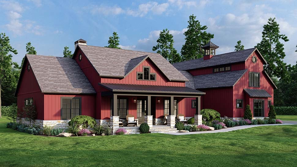 Barndominium, Country, Farmhouse, Prairie Style Plan with 2683 Sq. Ft., 3 Bedrooms, 4 Bathrooms, 2 Car Garage Picture 4