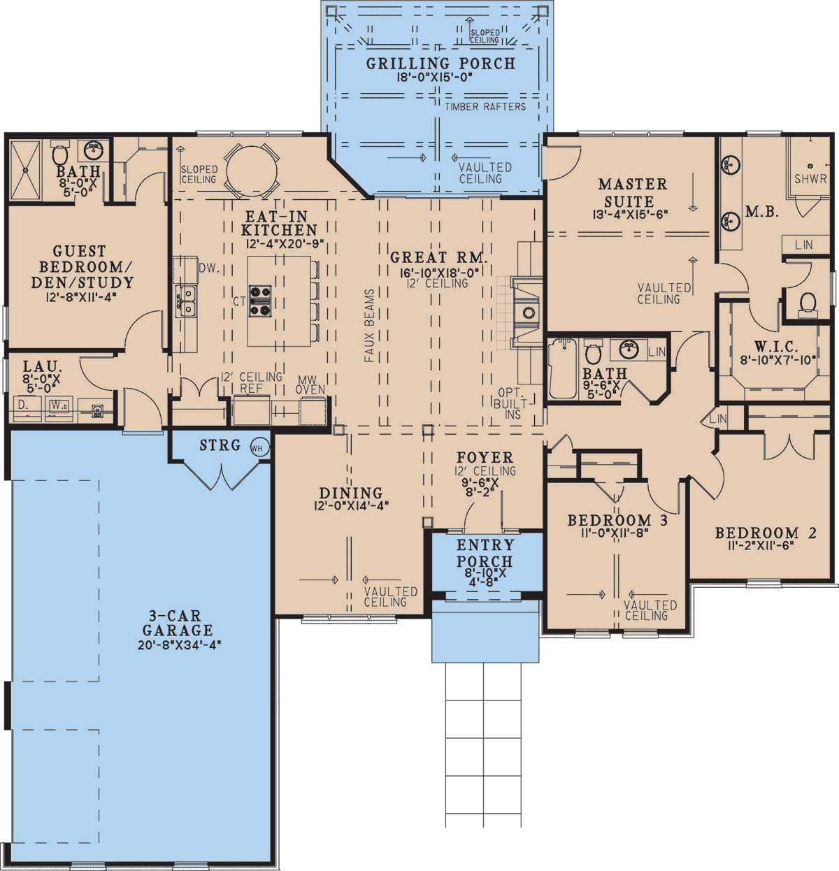 French Country Mediterranean Tuscan Level One of Plan 82749