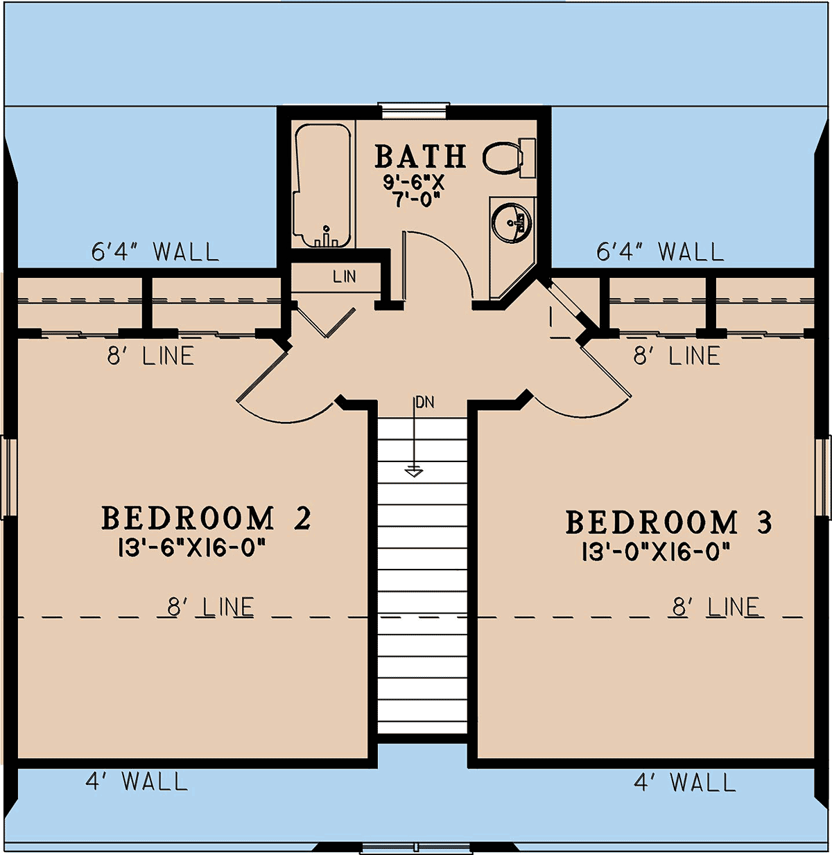 Cabin Coastal Cottage Country Southern Level Two of Plan 82750