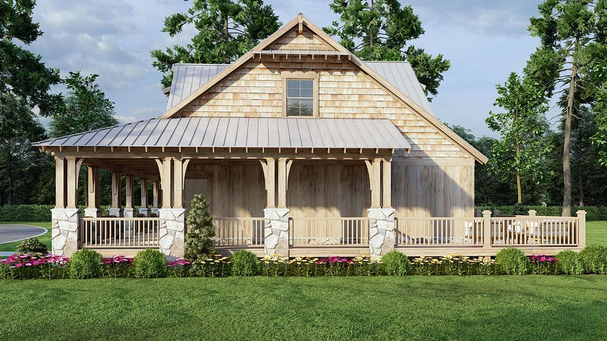 Cabin, Coastal, Cottage, Country, Southern Plan with 1660 Sq. Ft., 3 Bedrooms, 3 Bathrooms Picture 2