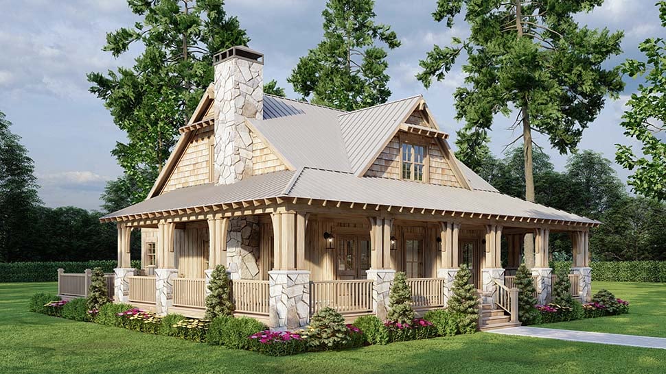 Cabin, Coastal, Cottage, Country, Southern Plan with 1660 Sq. Ft., 3 Bedrooms, 3 Bathrooms Picture 4