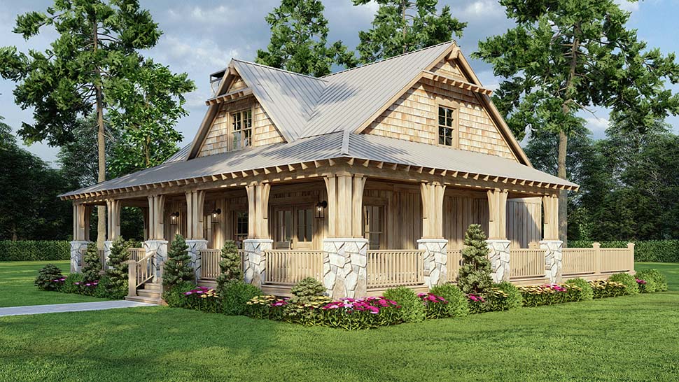 Cabin, Coastal, Cottage, Country, Southern Plan with 1660 Sq. Ft., 3 Bedrooms, 3 Bathrooms Picture 5