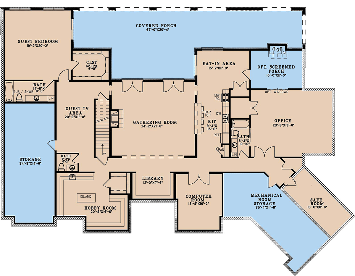 Colonial European Lower Level of Plan 82752