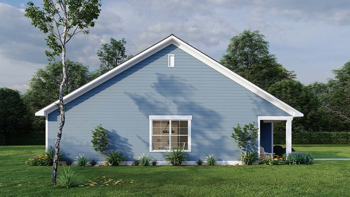 Country, Southern, Traditional Plan with 1279 Sq. Ft., 3 Bedrooms, 2 Bathrooms Picture 3