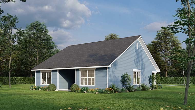 Country, Southern, Traditional Plan with 1279 Sq. Ft., 3 Bedrooms, 2 Bathrooms Picture 6