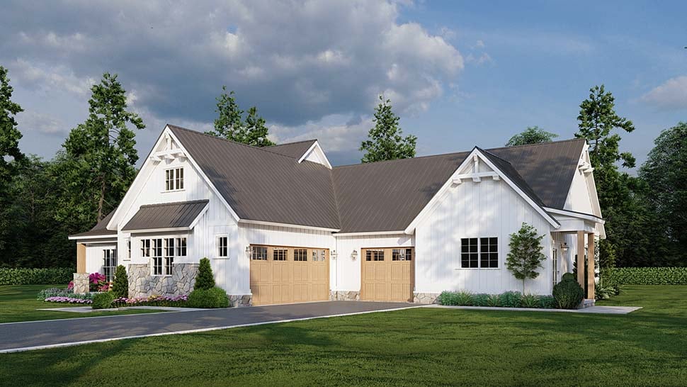 Farmhouse Plan with 2541 Sq. Ft., 5 Bedrooms, 3 Bathrooms, 3 Car Garage Picture 5