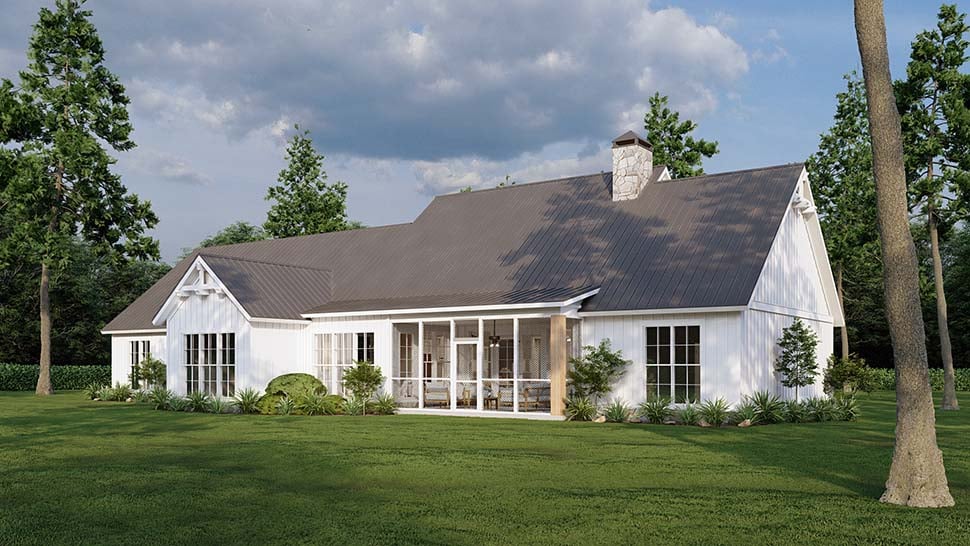Farmhouse Plan with 2541 Sq. Ft., 5 Bedrooms, 3 Bathrooms, 3 Car Garage Picture 7