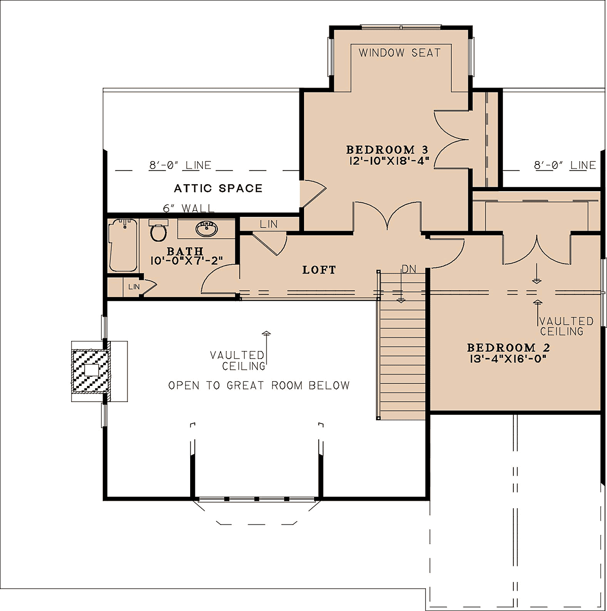 Bungalow Cabin Cottage Country Level Two of Plan 82758