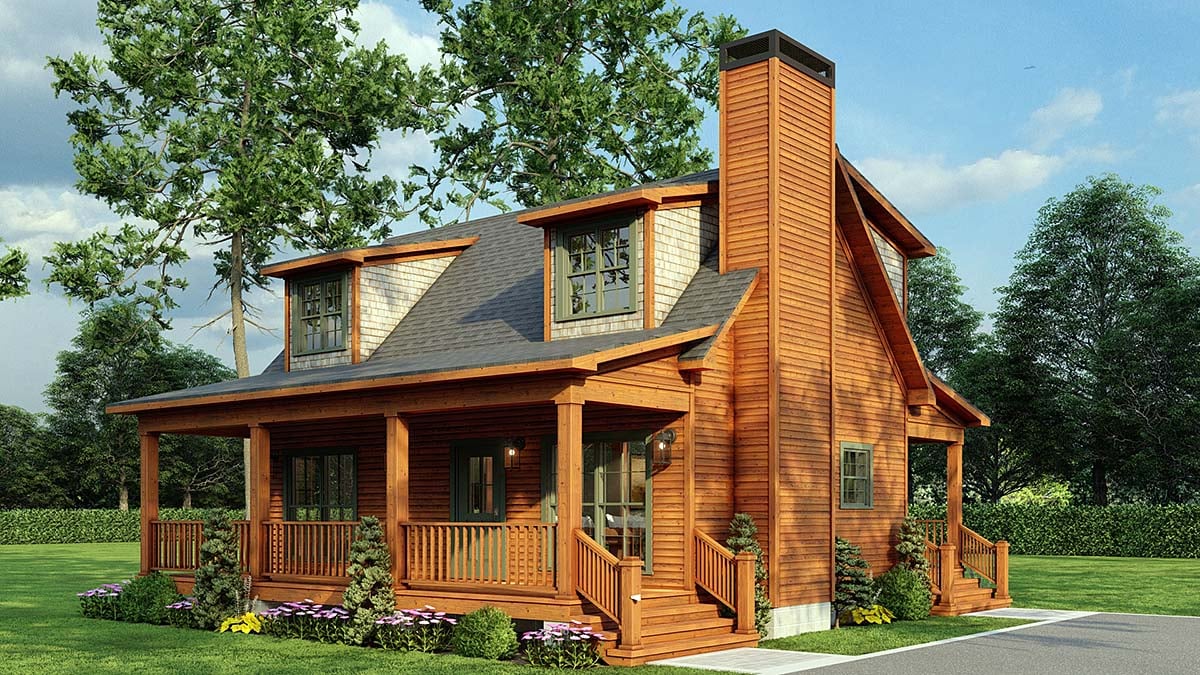 Plan 82759 | Rustic Cabin-Style House Plan with Loft Space