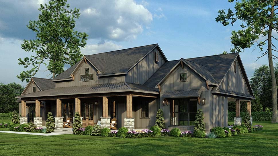 Barndominium, Country, Farmhouse, Traditional Plan with 2481 Sq. Ft., 3 Bedrooms, 4 Bathrooms, 3 Car Garage Picture 4