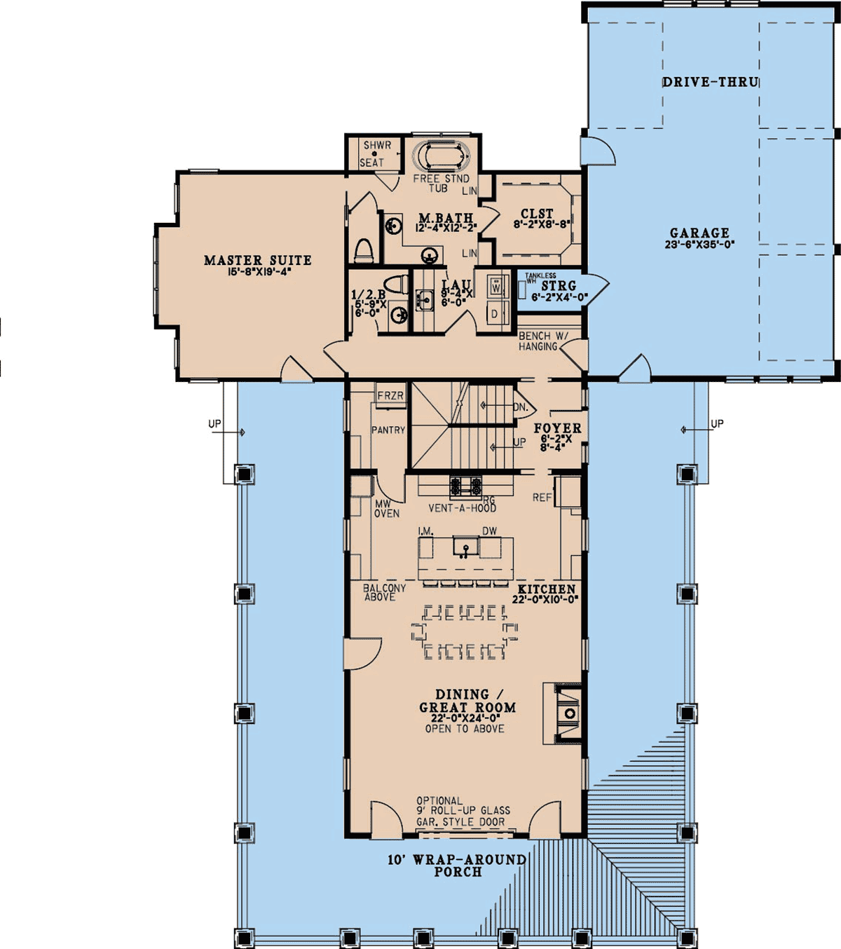 Barndominium Bungalow Coastal Country Craftsman Farmhouse Level One of Plan 82763