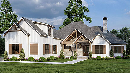 Craftsman New American Style Traditional Elevation of Plan 82765