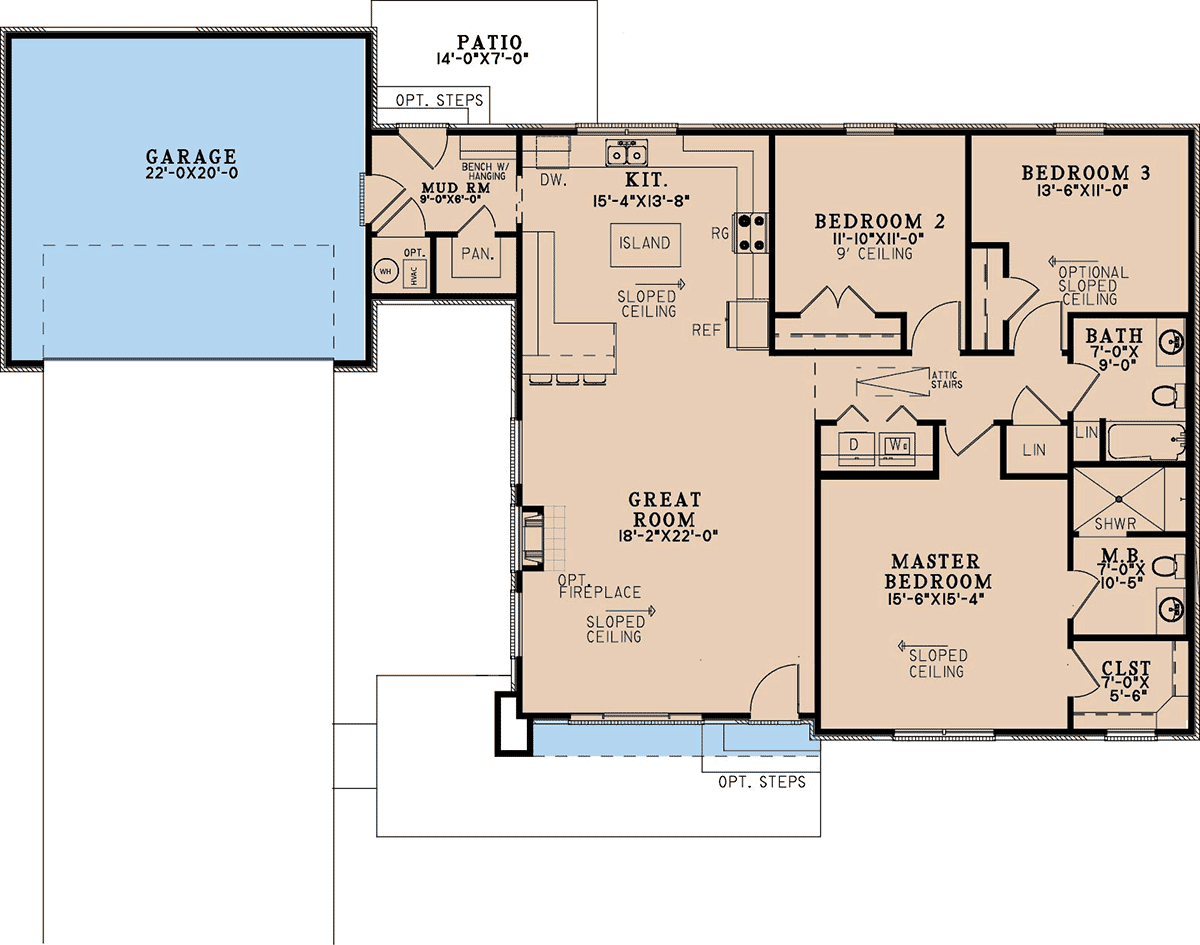 Contemporary Modern Level One of Plan 82770