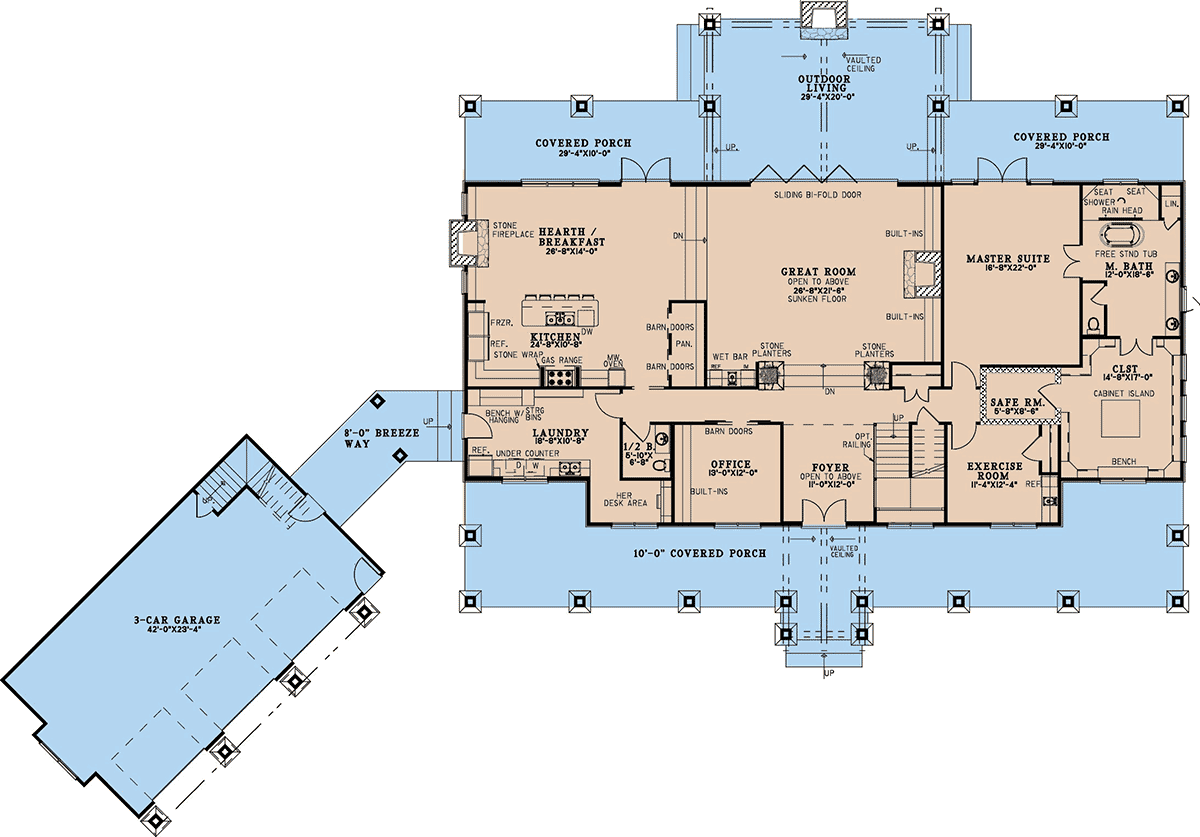 House Plan 82771 Level One