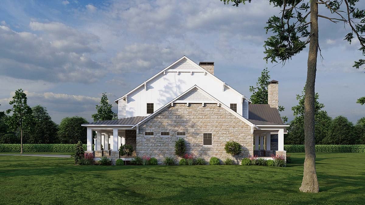 Country, Farmhouse Plan with 5178 Sq. Ft., 4 Bedrooms, 5 Bathrooms, 3 Car Garage Picture 2
