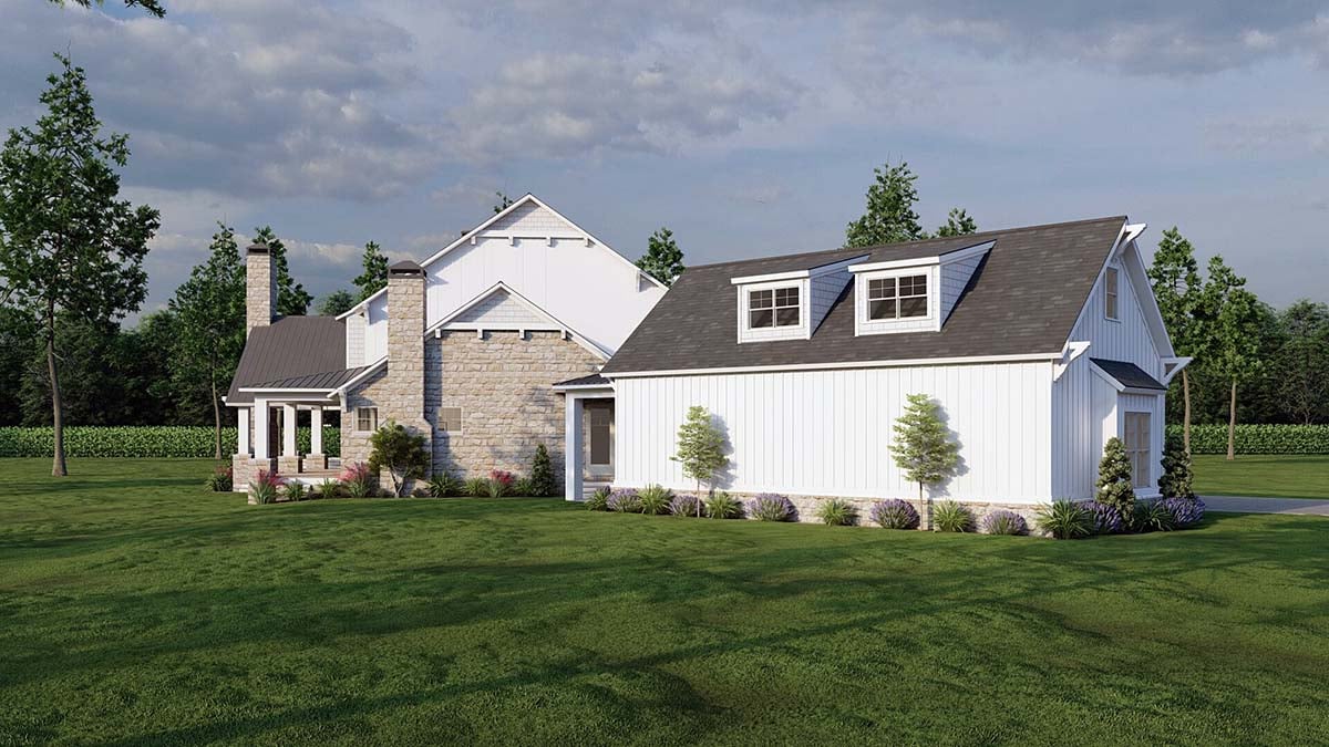 Country, Farmhouse Plan with 5178 Sq. Ft., 4 Bedrooms, 5 Bathrooms, 3 Car Garage Picture 3