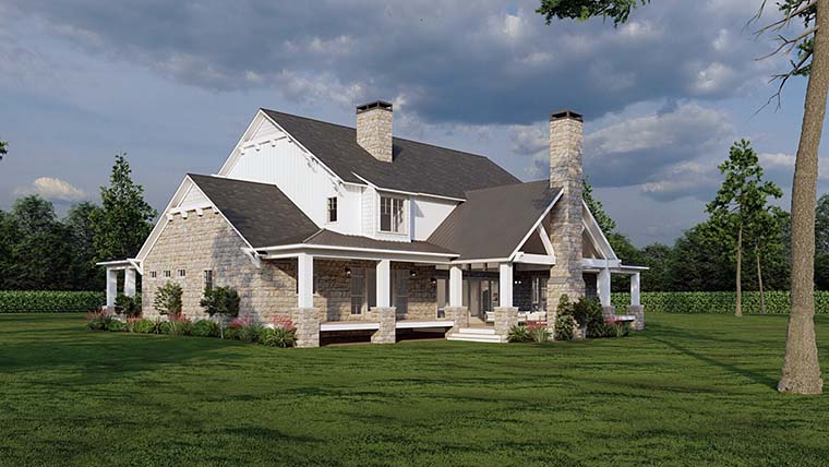 Country, Farmhouse Plan with 5178 Sq. Ft., 4 Bedrooms, 5 Bathrooms, 3 Car Garage Picture 6