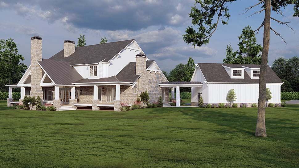 Country, Farmhouse Plan with 5178 Sq. Ft., 4 Bedrooms, 5 Bathrooms, 3 Car Garage Picture 7