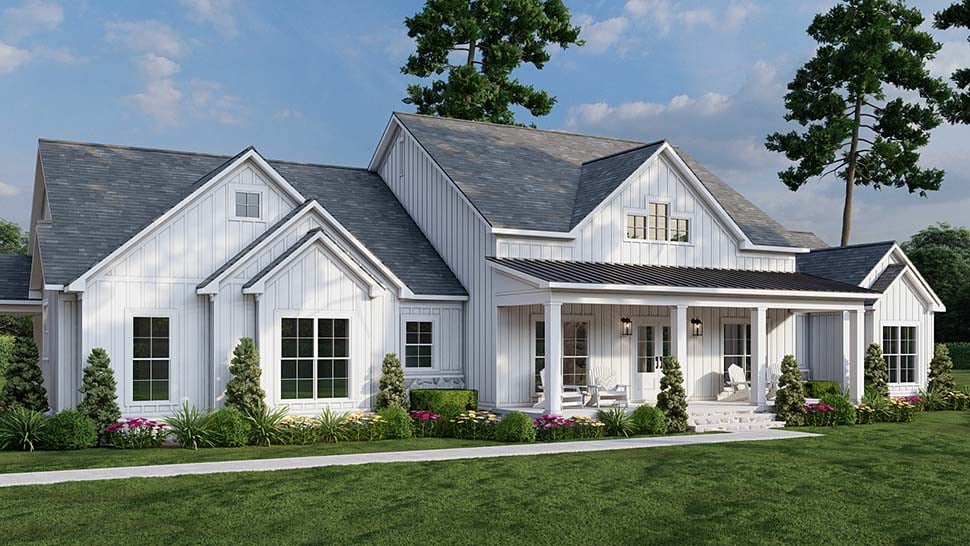 Barndominium, Country, Farmhouse Plan with 2663 Sq. Ft., 4 Bedrooms, 3 Bathrooms, 2 Car Garage Picture 5