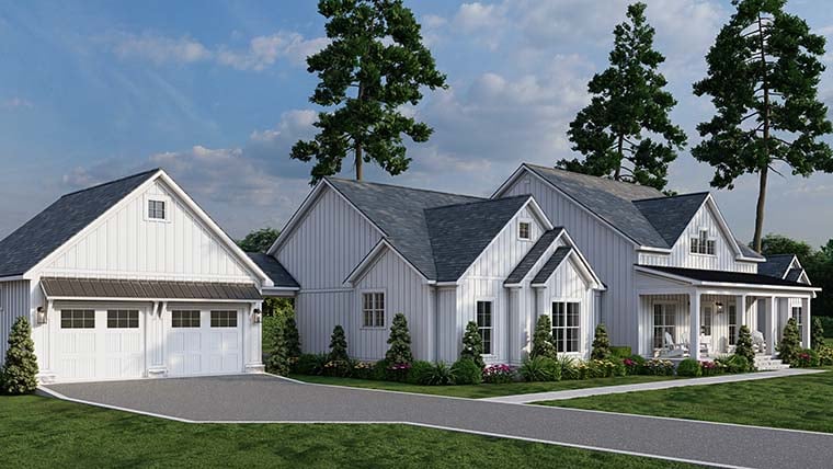 Barndominium, Country, Farmhouse Plan with 2663 Sq. Ft., 4 Bedrooms, 3 Bathrooms, 2 Car Garage Picture 6