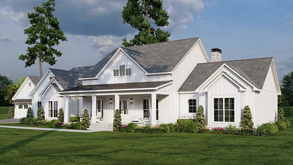 Barndominium, Country, Farmhouse Plan with 2663 Sq. Ft., 4 Bedrooms, 3 Bathrooms, 2 Car Garage Picture 7
