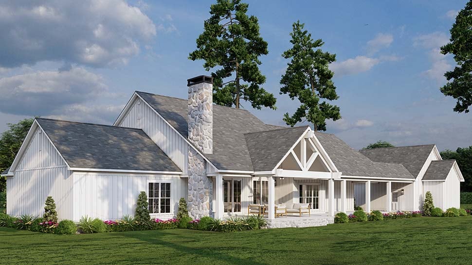 Barndominium, Country, Farmhouse Plan with 2663 Sq. Ft., 4 Bedrooms, 3 Bathrooms, 2 Car Garage Picture 8