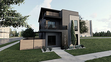 Contemporary Modern Elevation of Plan 82774