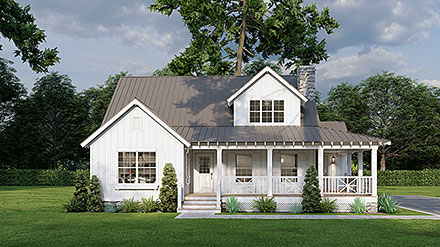 Bungalow Cabin Cottage Country Elevation of Plan 82775