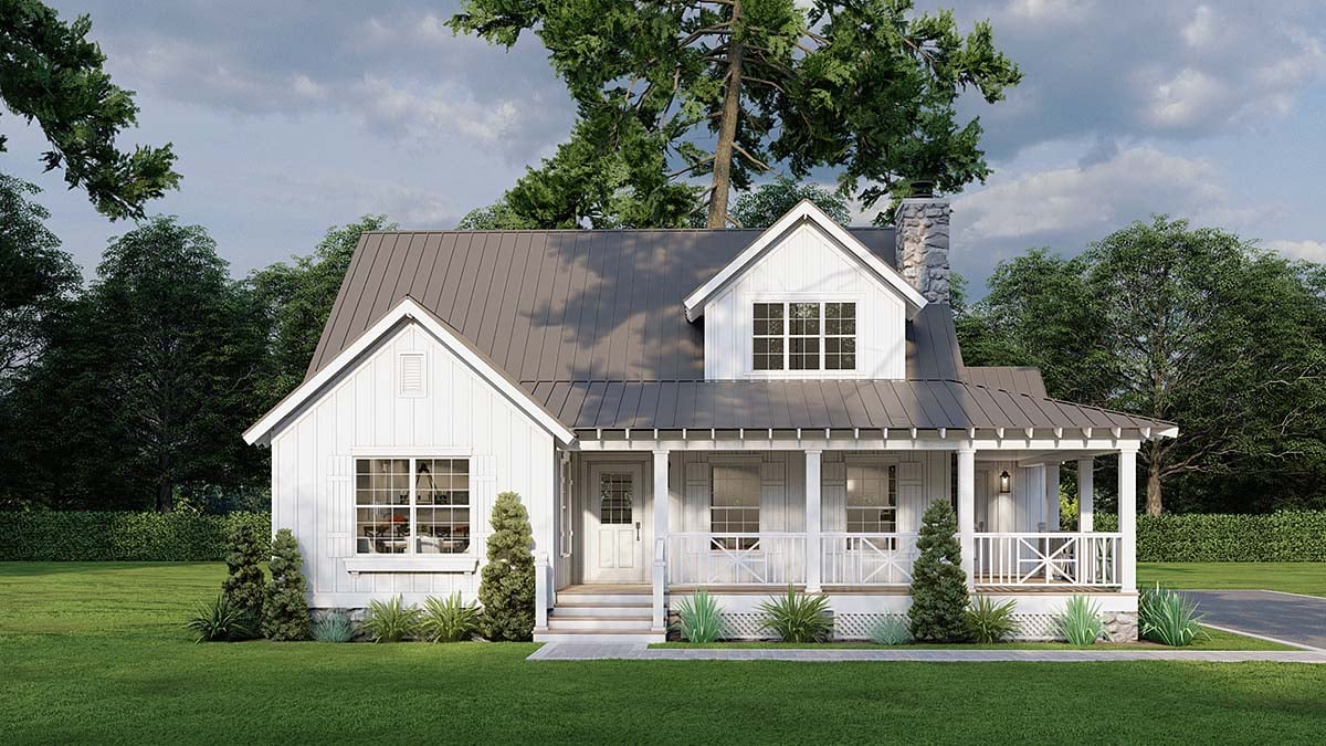 Bungalow, Cabin, Cottage, Country Plan with 1836 Sq. Ft., 3 Bedrooms, 3 Bathrooms Elevation