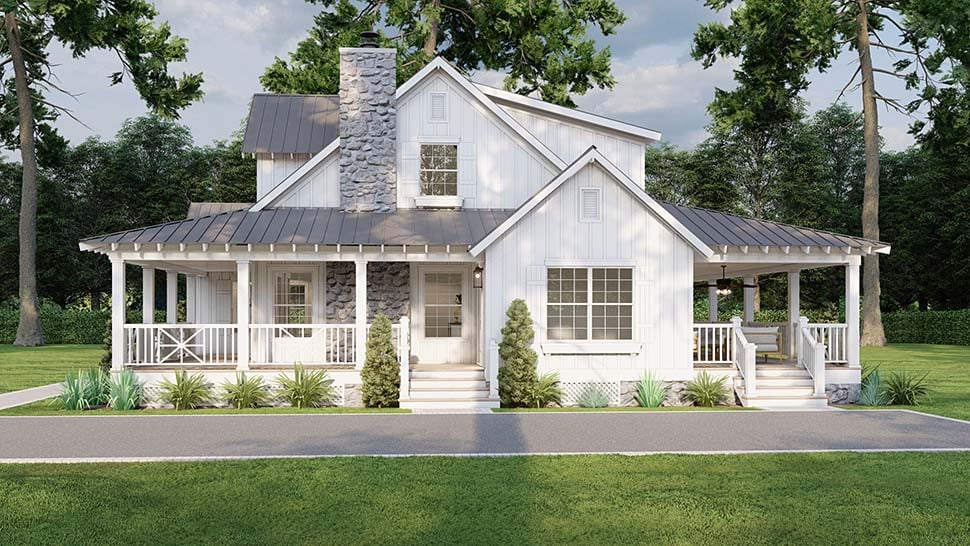 Bungalow, Cabin, Cottage, Country Plan with 1836 Sq. Ft., 3 Bedrooms, 3 Bathrooms Picture 5