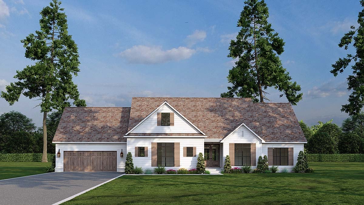 Country, Farmhouse Plan with 1967 Sq. Ft., 3 Bedrooms, 3 Bathrooms, 3 Car Garage Elevation