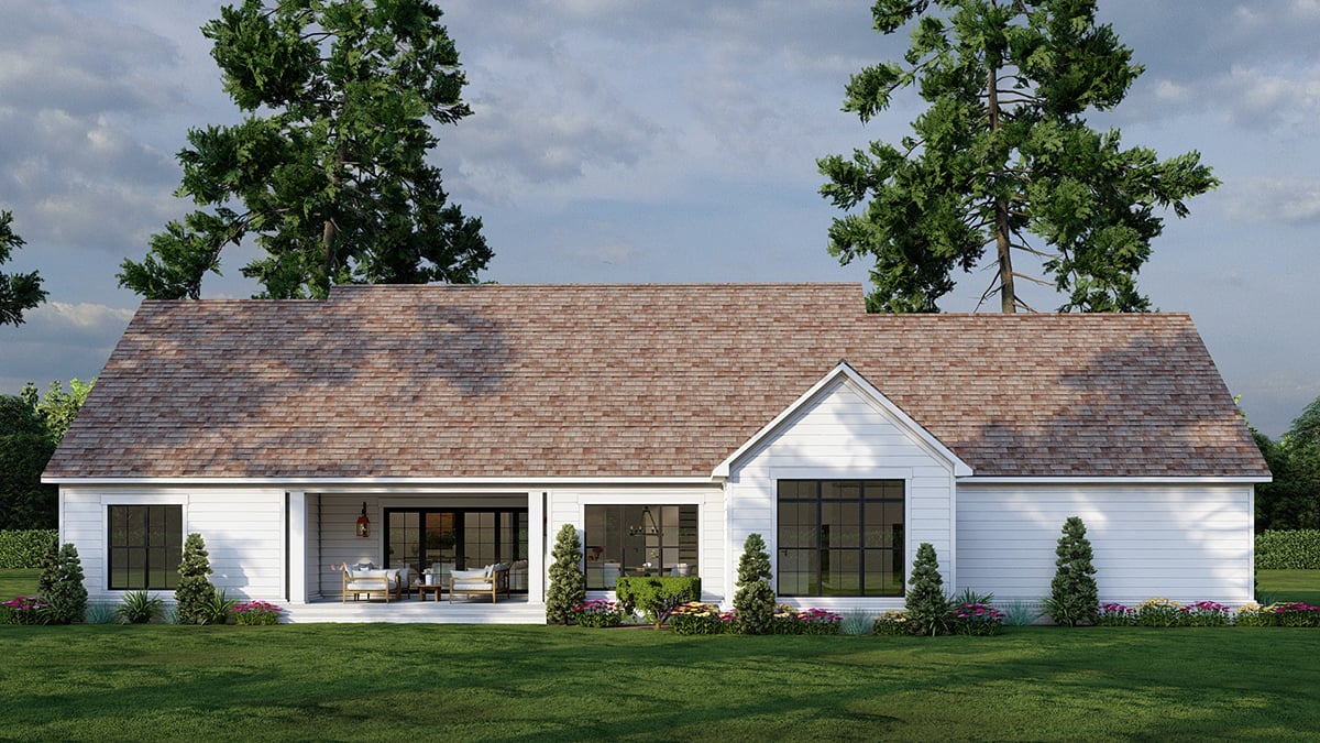 Country Farmhouse Rear Elevation of Plan 82776