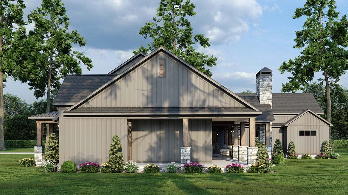 Craftsman, Farmhouse, Traditional Plan with 2564 Sq. Ft., 3 Bedrooms, 3 Bathrooms, 3 Car Garage Picture 2