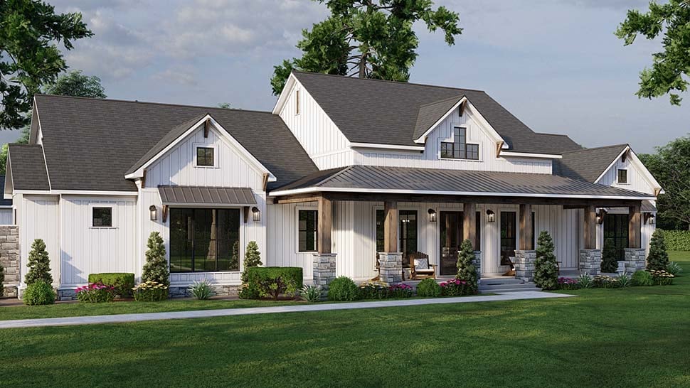 Craftsman, Farmhouse, Traditional Plan with 2564 Sq. Ft., 3 Bedrooms, 3 Bathrooms, 3 Car Garage Picture 11