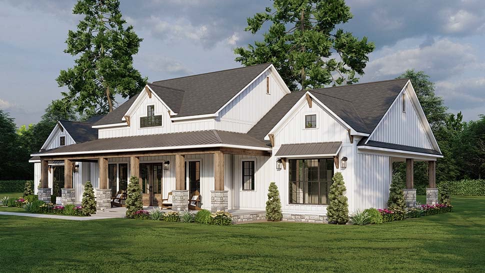 Craftsman, Farmhouse, Traditional Plan with 2564 Sq. Ft., 3 Bedrooms, 3 Bathrooms, 3 Car Garage Picture 13