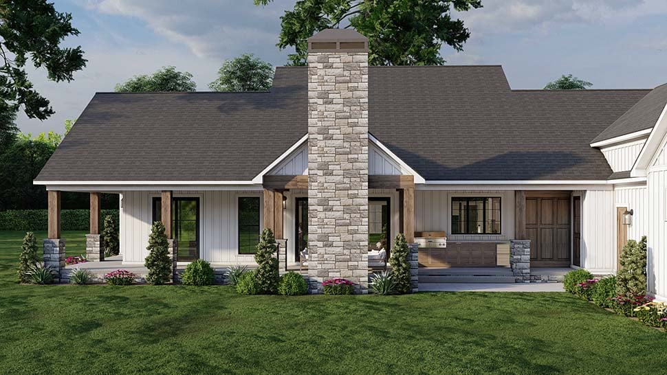 Craftsman, Farmhouse, Traditional Plan with 2564 Sq. Ft., 3 Bedrooms, 3 Bathrooms, 3 Car Garage Picture 15