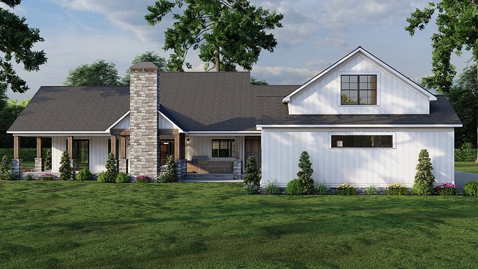 Craftsman, Farmhouse, Traditional Plan with 2564 Sq. Ft., 3 Bedrooms, 3 Bathrooms, 3 Car Garage Picture 16