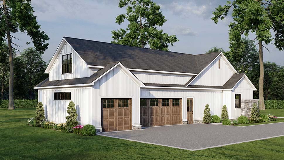 Craftsman, Farmhouse, Traditional Plan with 2564 Sq. Ft., 3 Bedrooms, 3 Bathrooms, 3 Car Garage Picture 17