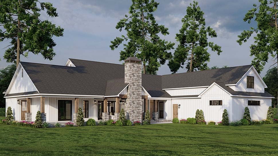 Craftsman, Farmhouse, Traditional Plan with 2564 Sq. Ft., 3 Bedrooms, 3 Bathrooms, 3 Car Garage Picture 18