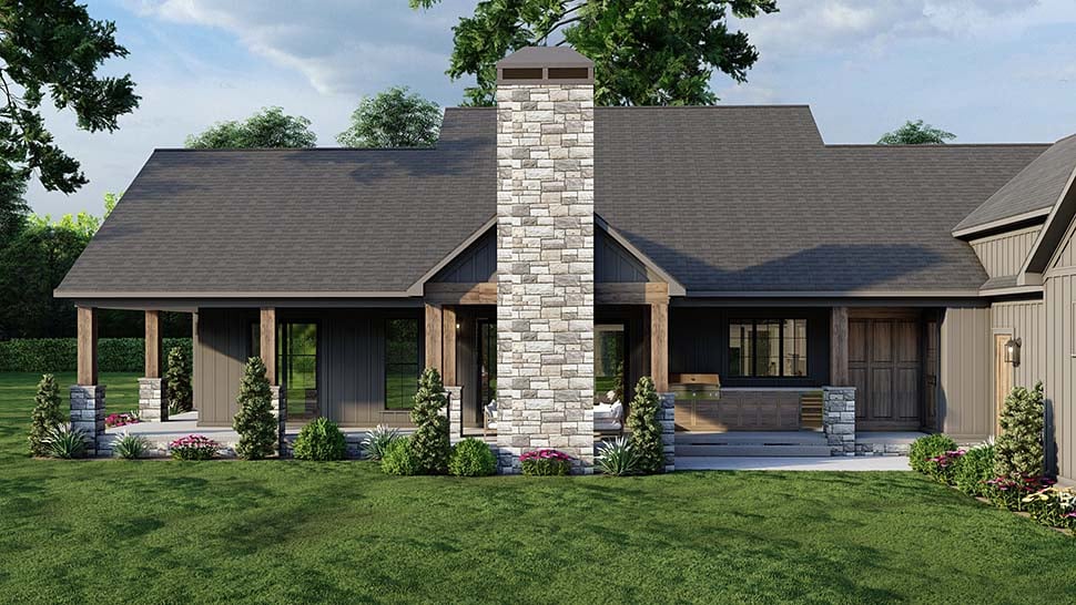 Craftsman, Farmhouse, Traditional Plan with 2564 Sq. Ft., 3 Bedrooms, 3 Bathrooms, 3 Car Garage Picture 9
