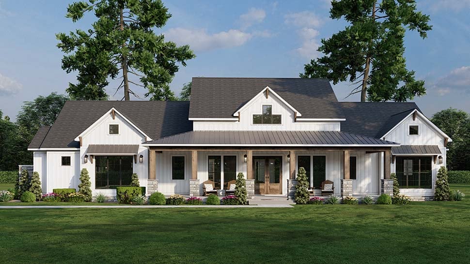 Craftsman, Farmhouse, Traditional Plan with 2564 Sq. Ft., 3 Bedrooms, 3 Bathrooms, 3 Car Garage Picture 10