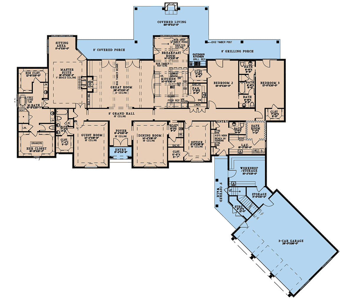 European French Country Traditional Level One of Plan 82778