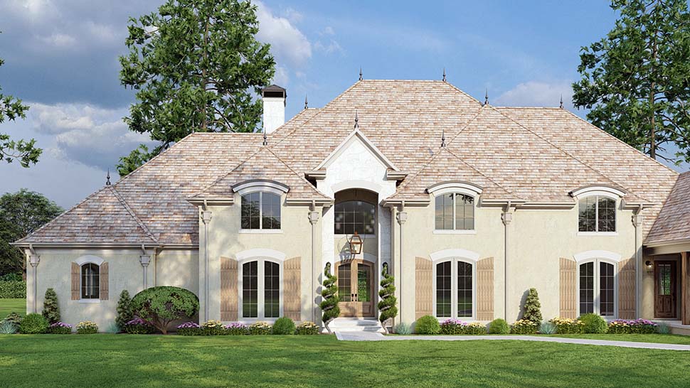 European, French Country, Traditional Plan with 4808 Sq. Ft., 4 Bedrooms, 4 Bathrooms, 3 Car Garage Picture 4